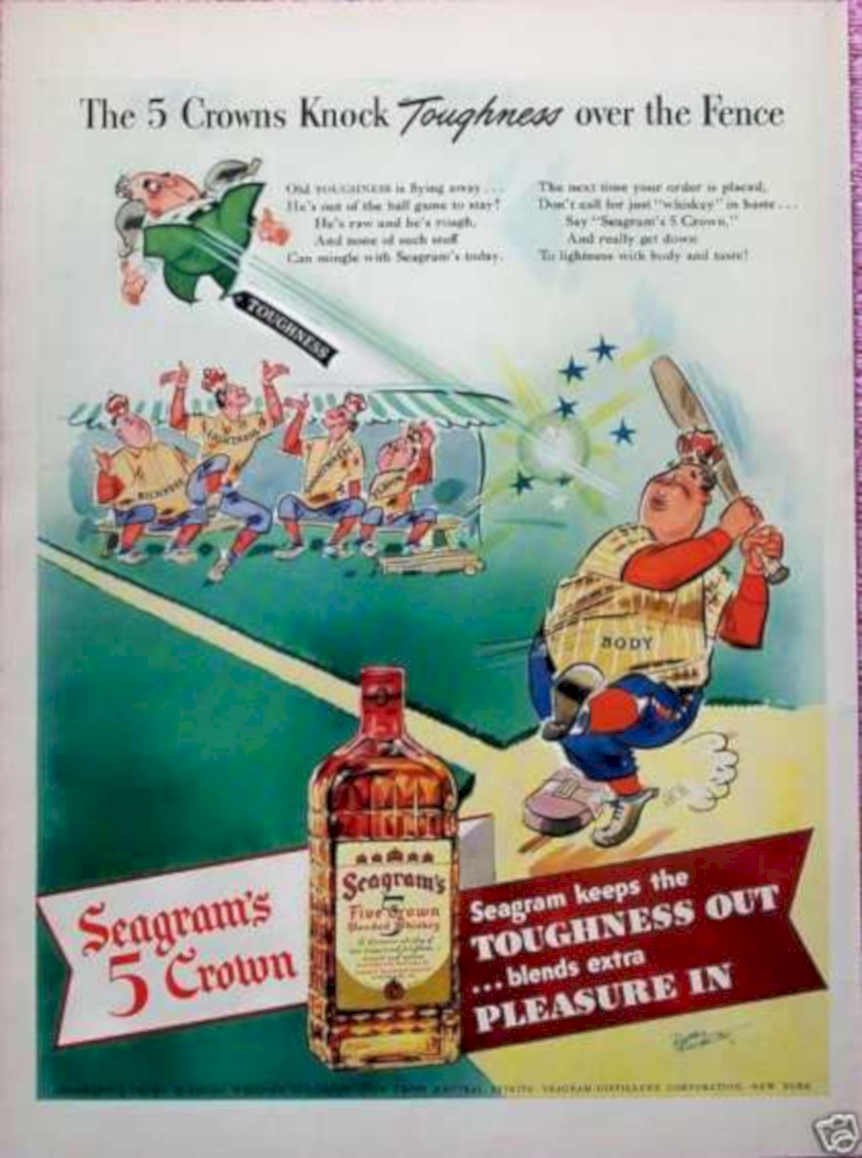 Seagrams Five Crowns 1 Vintage Retro Advert Ads A4 Photo Print