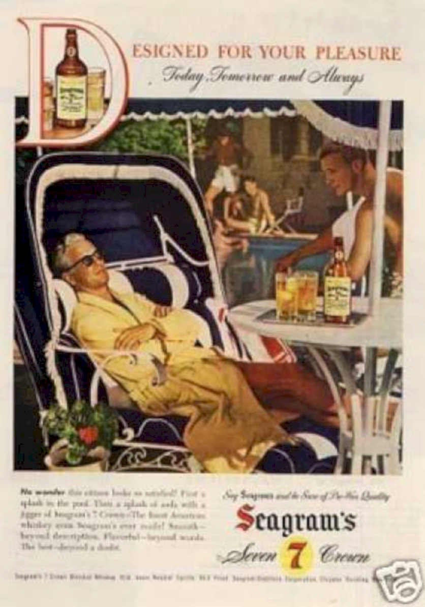 Seagrams Whiskey Drinks Vintage Retro Advert Ads A4 Photo Print