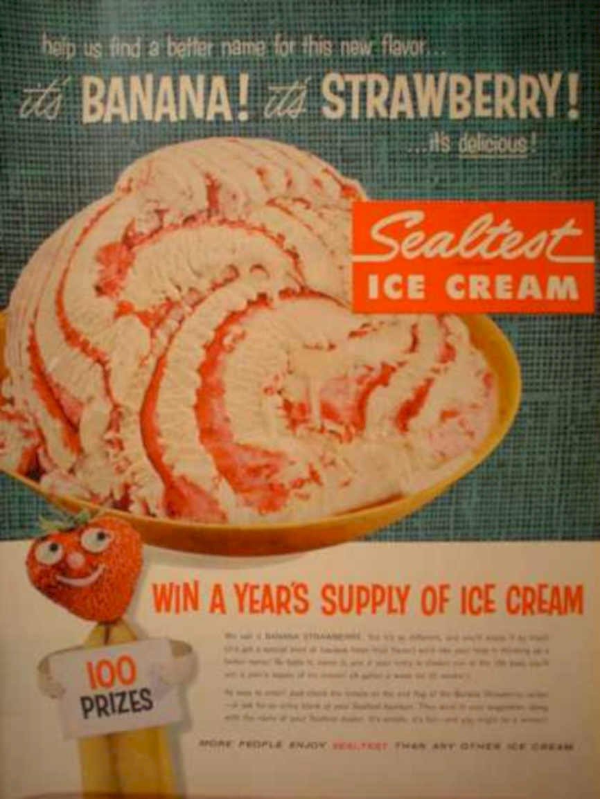 Sealtest Banana Strawberry Vintage Retro Advert Ads A4 Photo Print