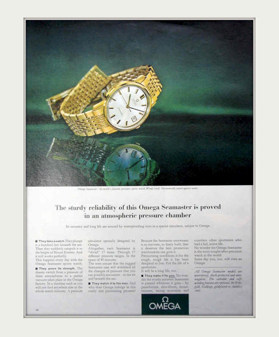 Seamaster Pressure Watch Vintage Retro Advert Poster A4 Photo Print