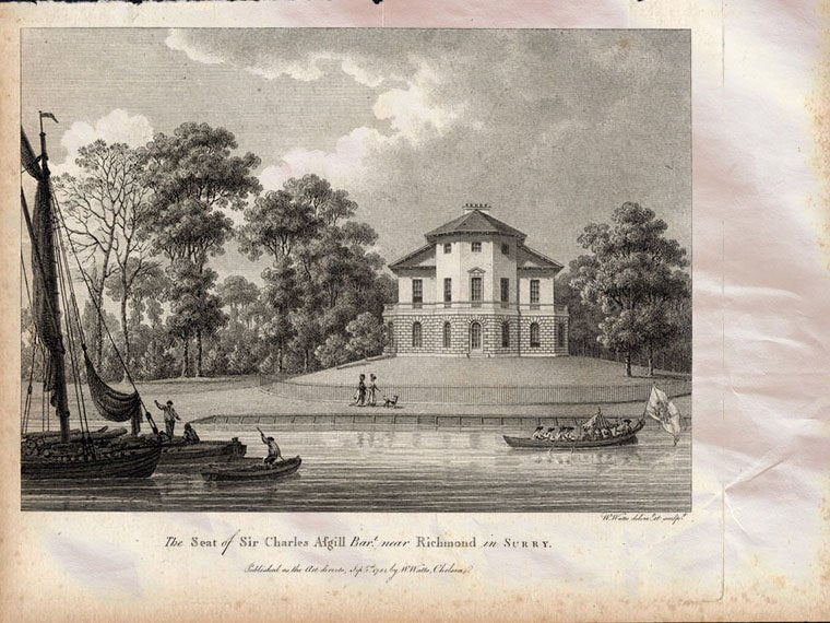 Seat Of Sir Charles Asgill Richmond Surry Uk Watts 1779 Vintage A4 Photo Print