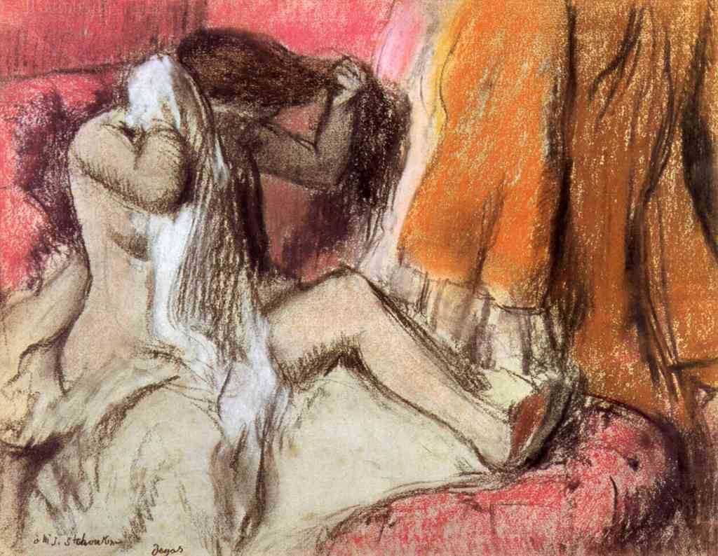 Seated Female Nude On A Chaise Lounge Degas A4 Photo Print