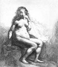Seated Female Nude Wg A4 Photo Print