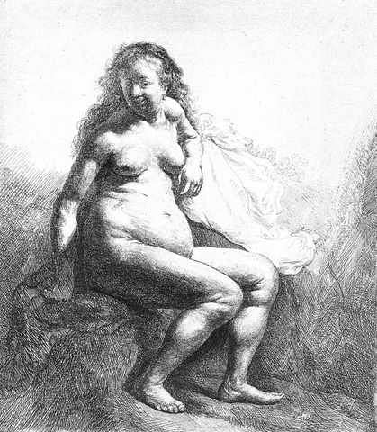Seated Female Nude Wg A4 Photo Print