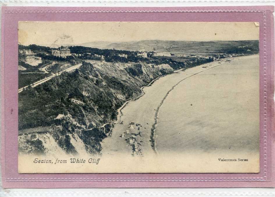 Seaton Devon From White Cliff Dated 1905 Vintage A4 Photo Print