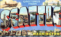 Seattle Luggage Label Vintage A4 Photo Print