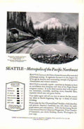 Seattle Train Mountains Vintage Retro Advert Ads A4 Photo Print