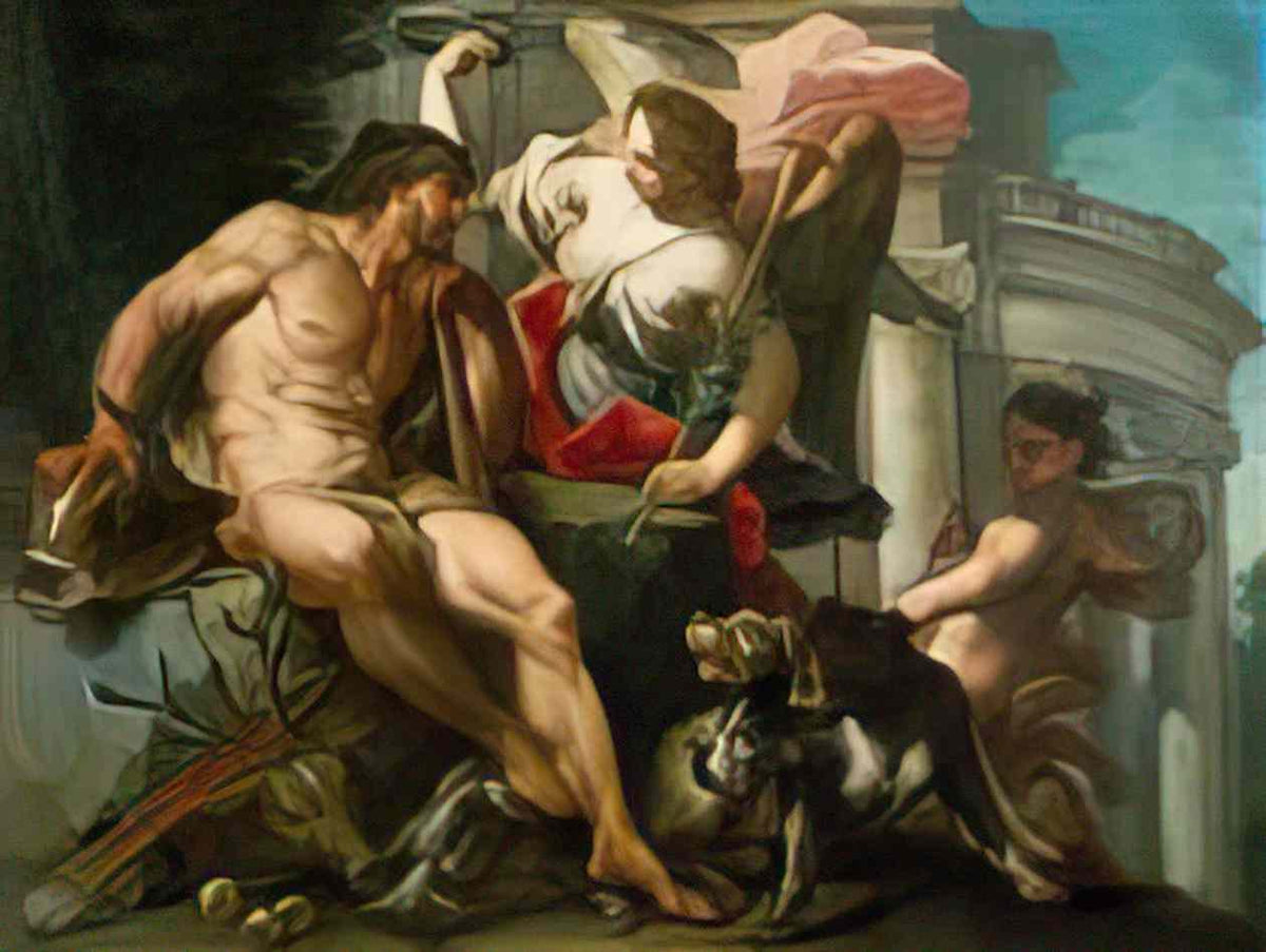 Sebastiano Conca hercules crowned by fame Art A4 Photo Print
