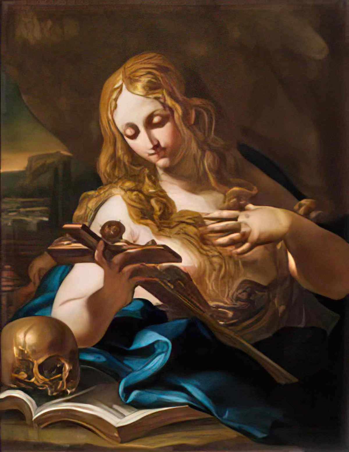 Sebastiano Conca the penitent mary magdalene Art A4 Photo Print