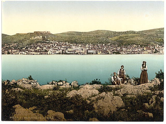 Sebenico from the island Dalmatia Vintage A4 Photo Print