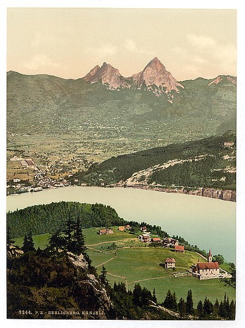 Seelisberg and Kanzeli Lake Lucerne Vintage A4 Photo Print