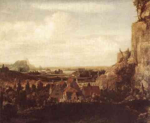 Seghers Hercules A River Valley With A Group Of Houses A4 Photo Print
