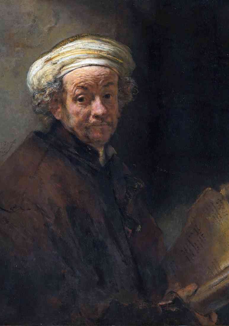 Self Portrait As Apostle Rembrandt 2 crop A4 Photo Print