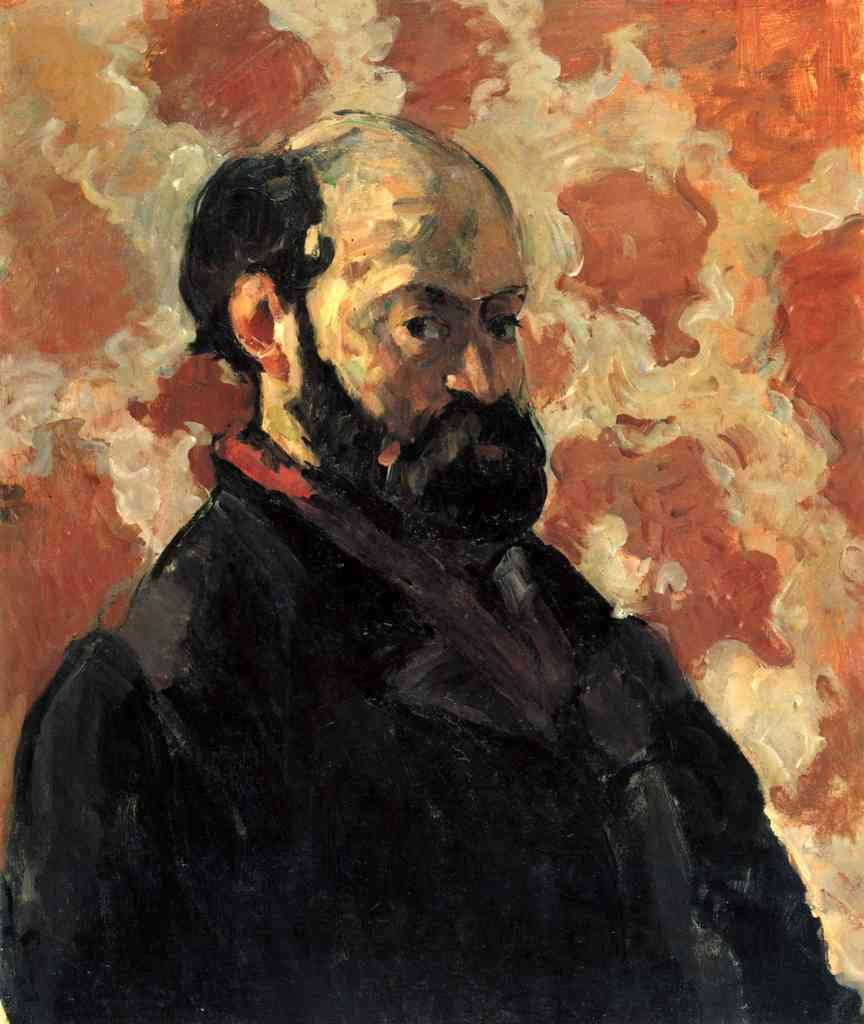 Self Portrait Before Rose Background Cezanne A4 Photo Print