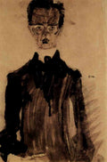 Self Portrait In A Black Robe Egon Schiele A4 Photo Print