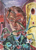 Self Portrait In Paris Behind Plants Walter Gramatte Expressionism A4 Photo Print