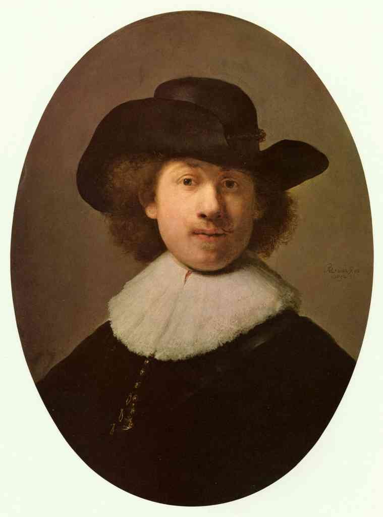 Self Portrait Oval Rembrandt A4 Photo Print