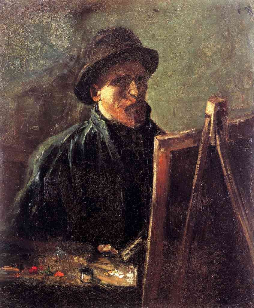 Self Portrait With Dark Felt Hat At The Easel Van Gogh A4 Photo Print