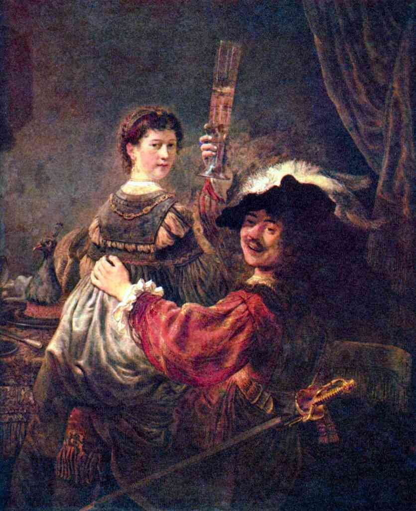 Self Portrait With Saskia Rembrandt A4 Photo Print