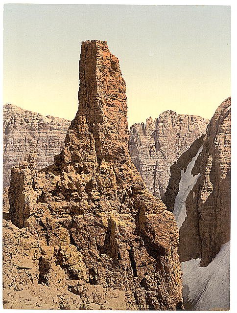 Sella Group Bergerturm Tyrol Vintage A4 Photo Print
