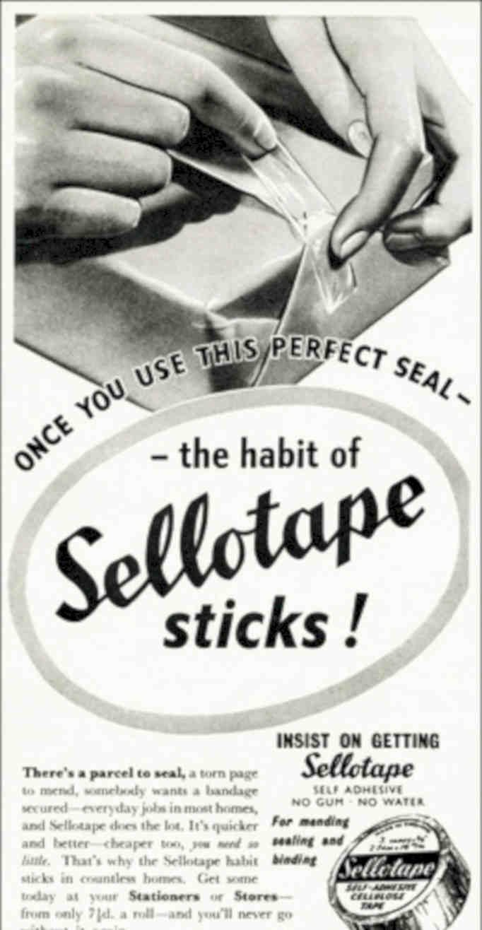 Sellotape Tape Hands Vintage Retro Advert Poster A4 Photo Print