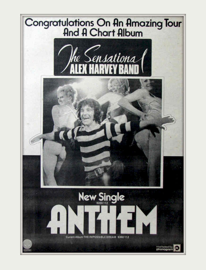 Sensations Alex Harvey Vintage Retro Advert Poster A4 Photo Print