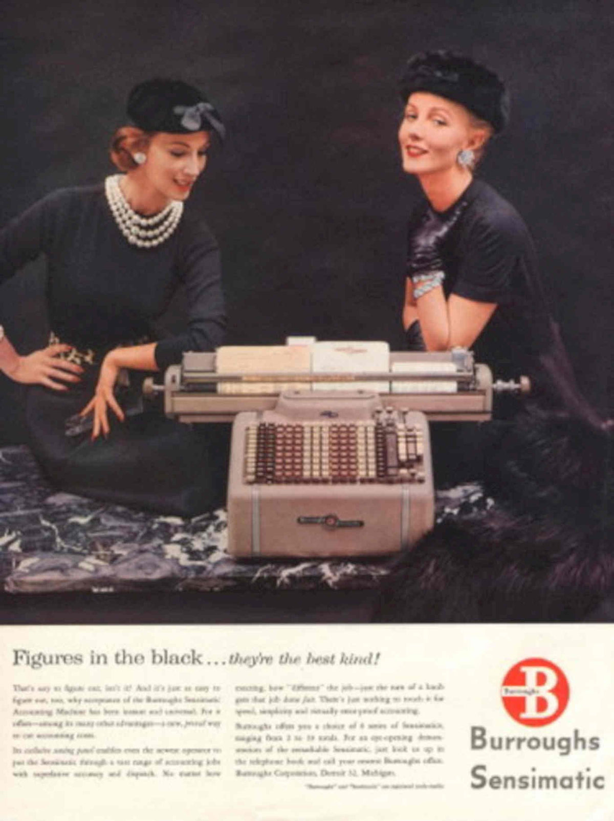 Sensimatic Accounting Machine 1 1950s Vintage Retro Advert Poster
