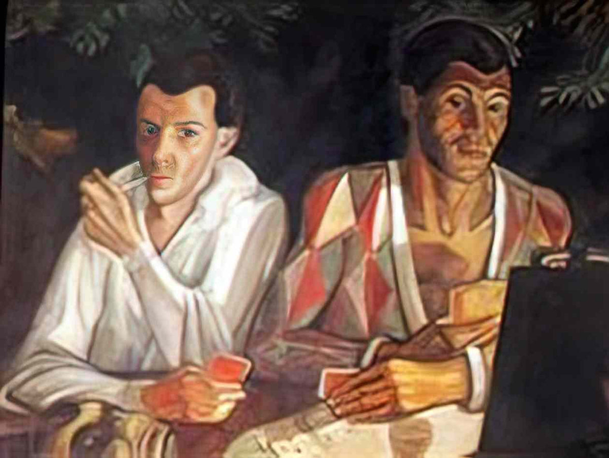 Serge Sudeikin harlequin and pierrot double self portrait 1927 Art A4 Photo Print