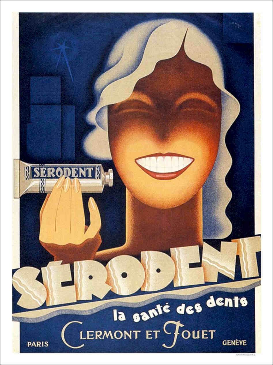 Serodent Toothpaste Art Deco Vintage Retro Advert Poster A4 Photo Print