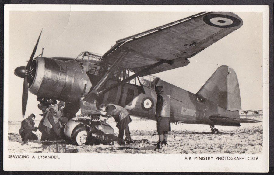 Servicing A Lysander Plane In France Snow Air Ministry Vintage A4 Photo Print