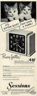 Sessions Kittens Clock Vintage Retro Advert Ads A4 Photo Print