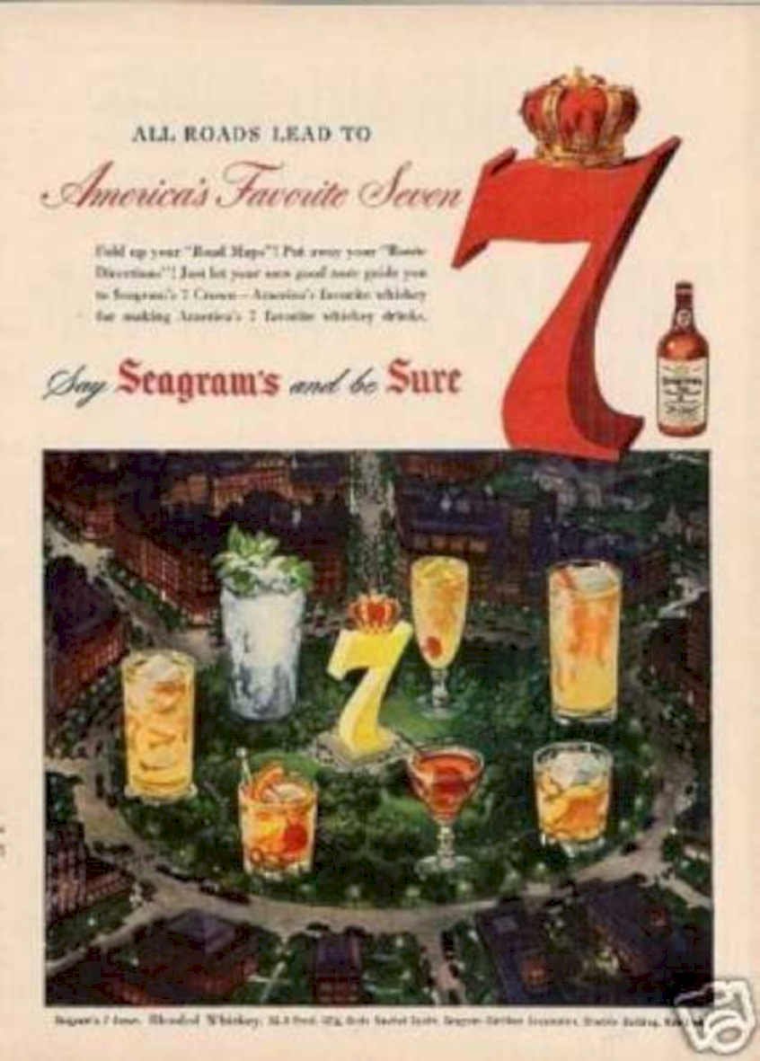Seven Crown Whiskey Vintage Retro Advert Ads A4 Photo Print