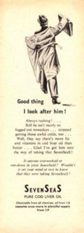 Seven Seas Cod 1940s Vintage Retro Advert Poster