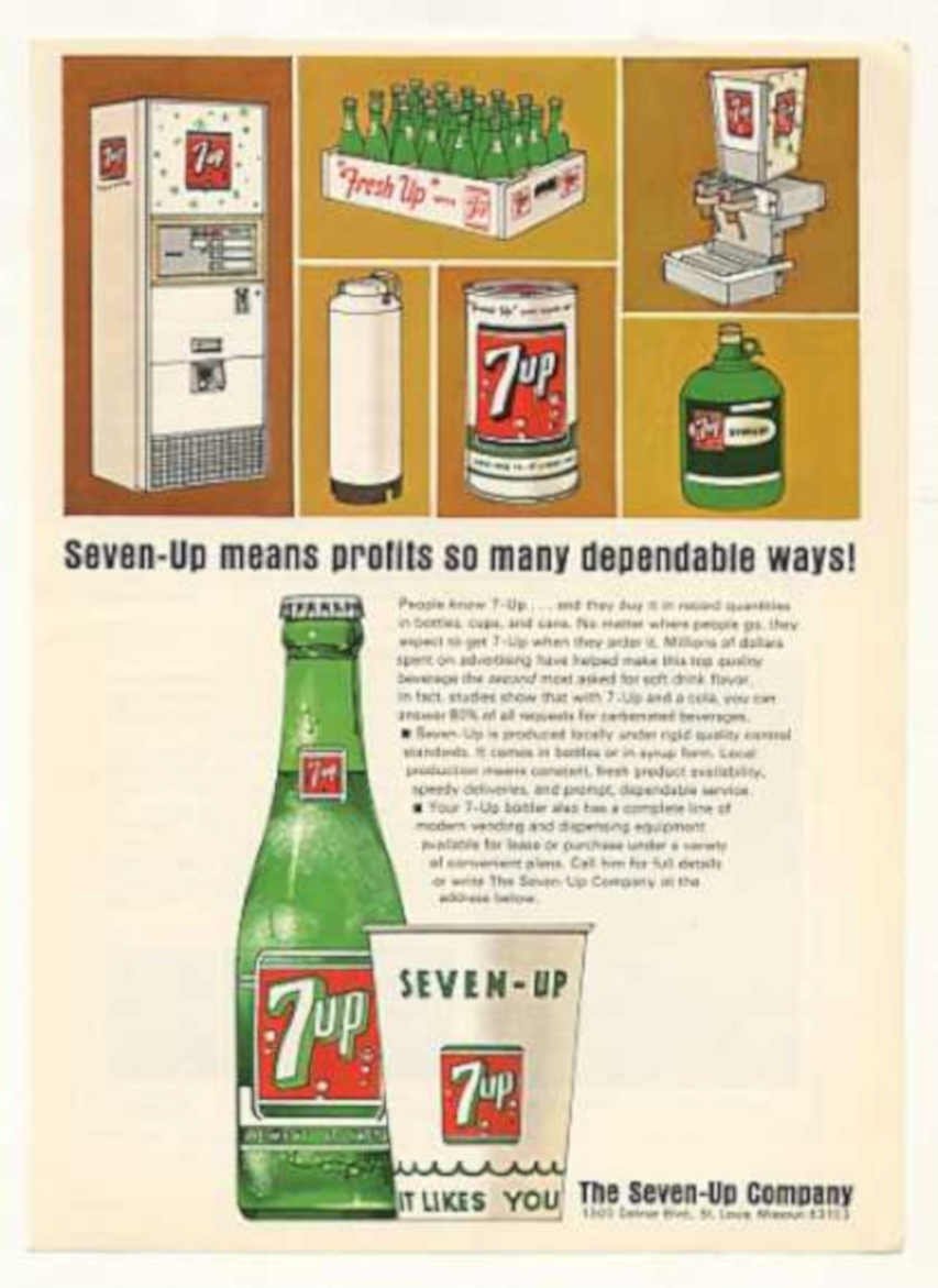 Seven Up Bottles Vintage Retro Advert Ads A4 Photo Print