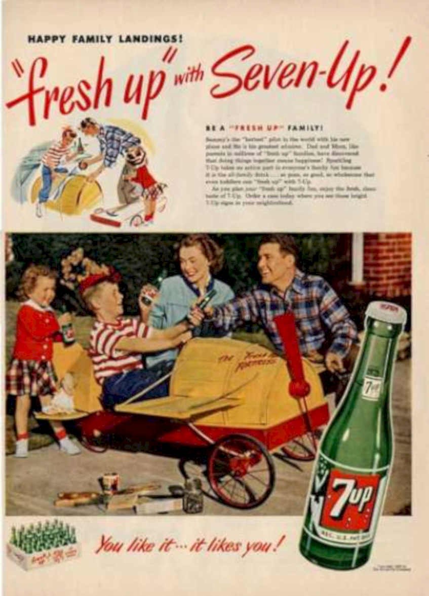 Seven Up Picnic 5 Vintage Retro Advert Ads A4 Photo Print