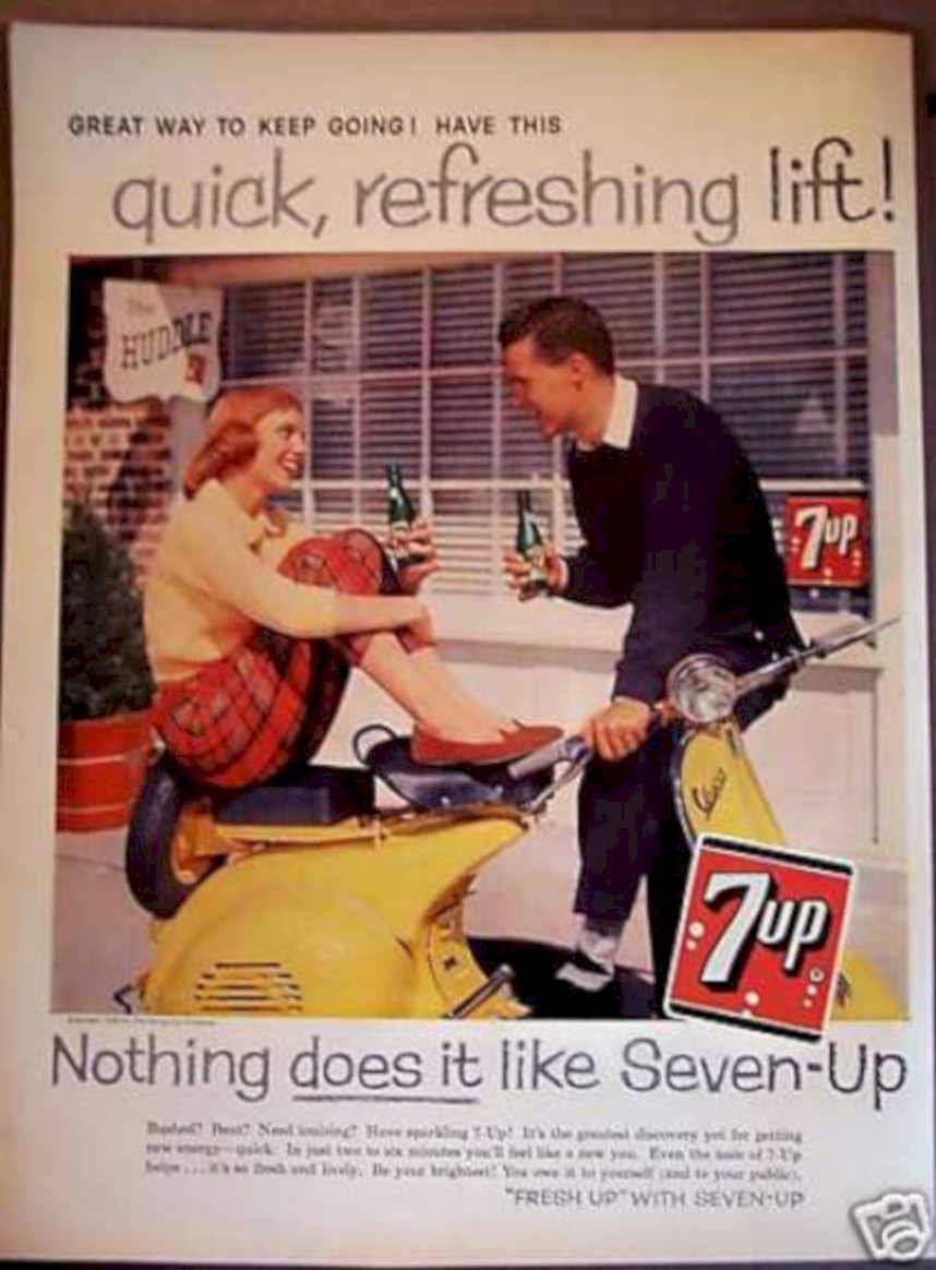 Seven Up Scooter Vintage Retro Advert Ads A4 Photo Print