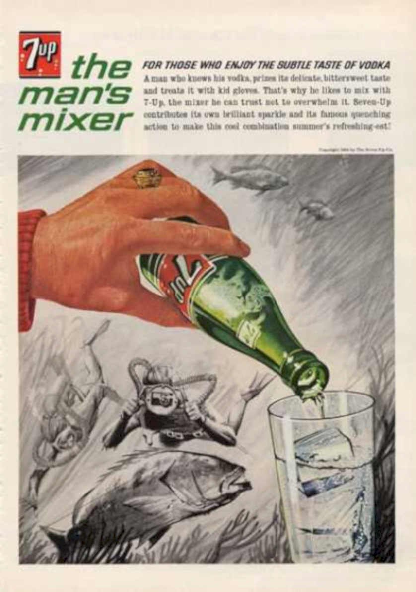 Seven Up Vodka 2 Vintage Retro Advert Ads A4 Photo Print