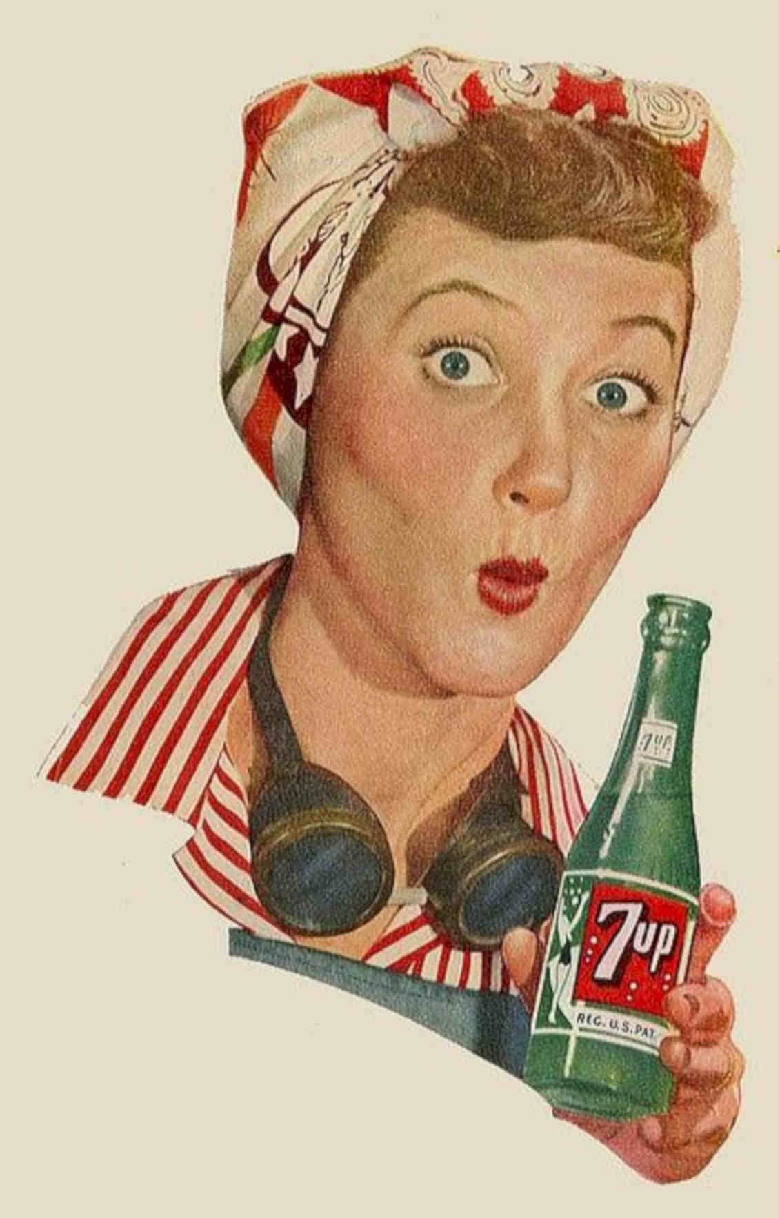Seven Up Woman Vintage Retro Advert Poster A4 Photo Print