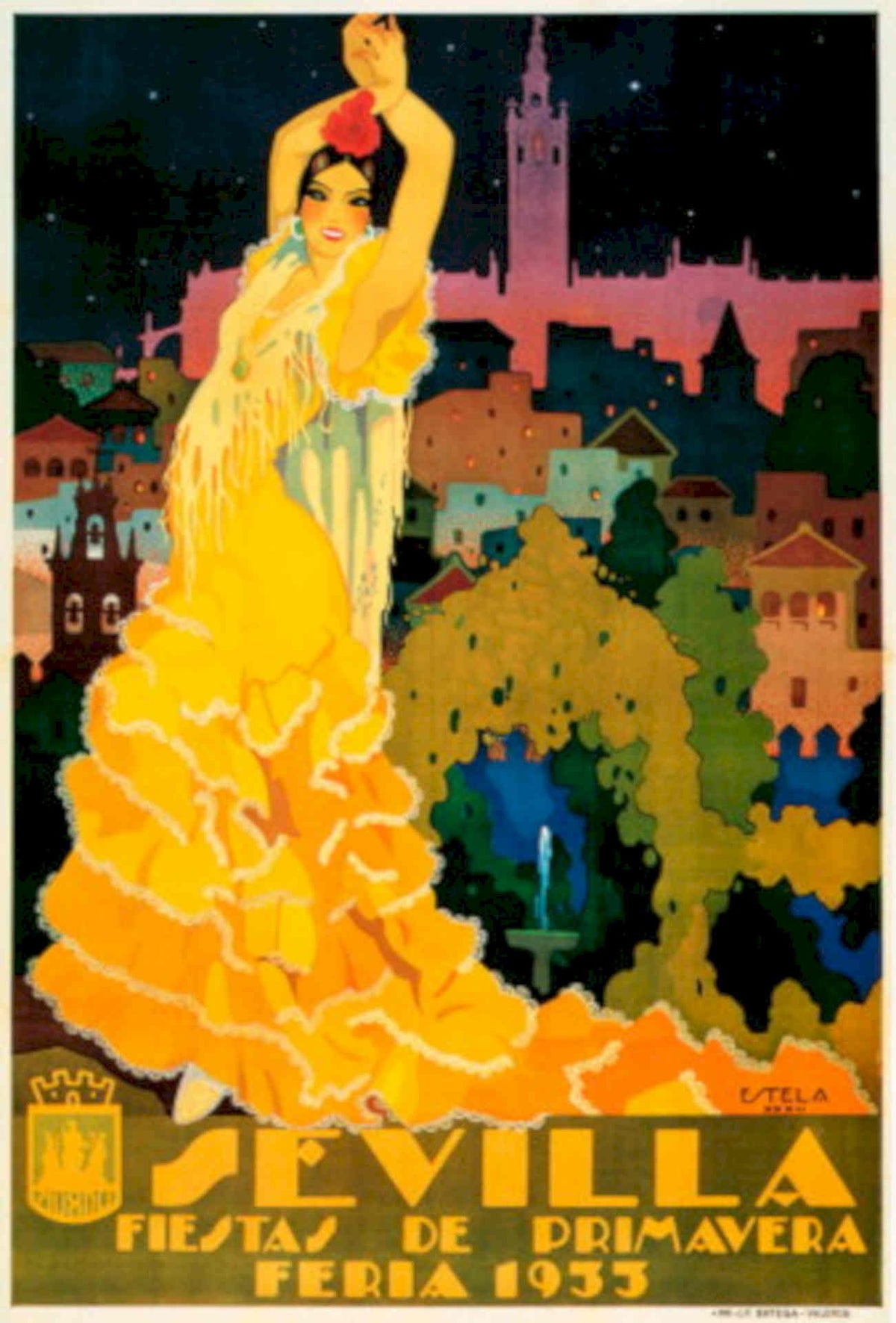 Sevilla Feria 1935 1930s Vintage Retro Advert Poster