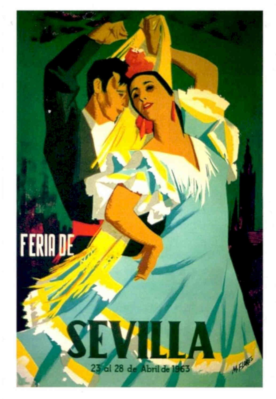 Sevilla Feria 1963 Vintage Retro Advert Poster A4 Photo Print