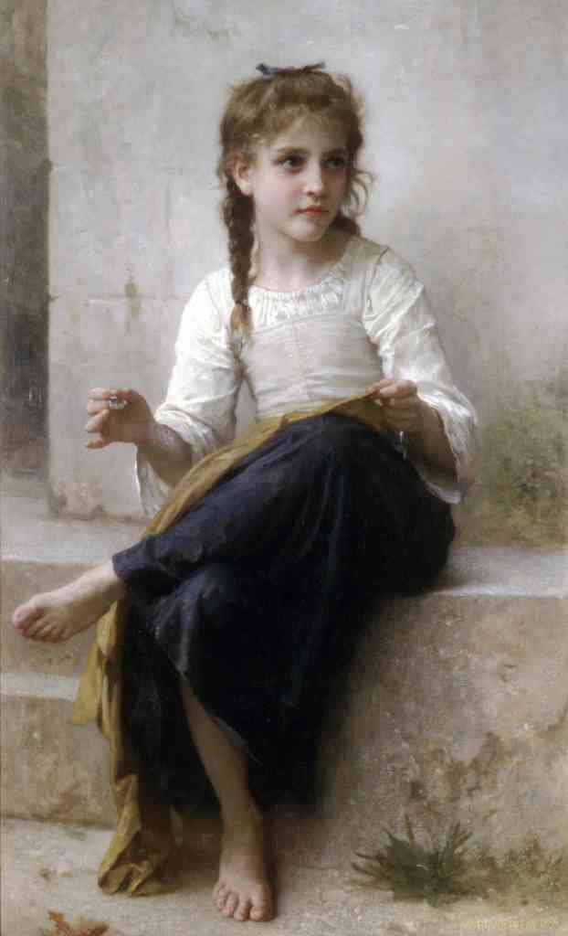 Sewing Bouguereau A4 Photo Print