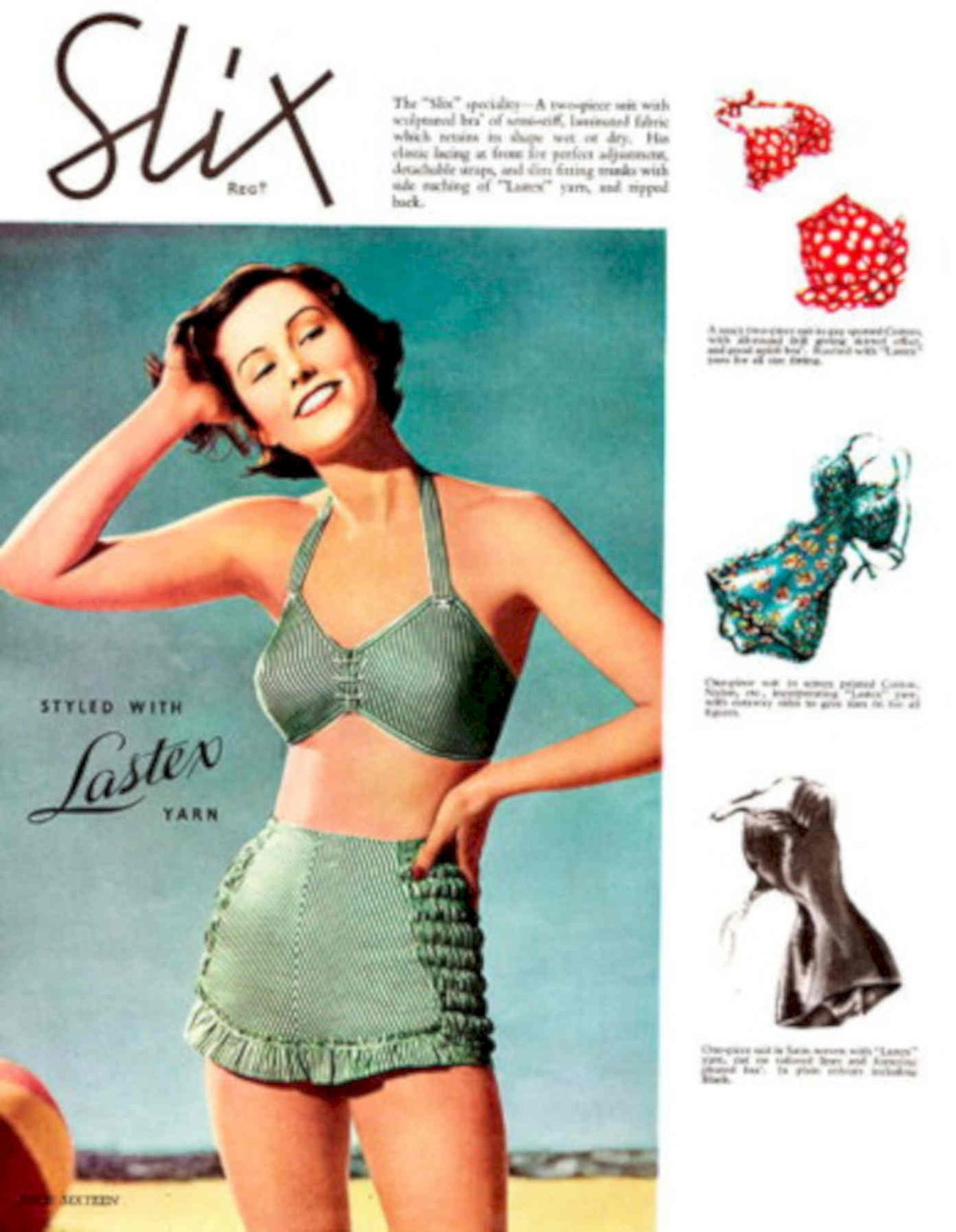 Sewing Pattern Six 1950s Vintage Retro Advert Poster