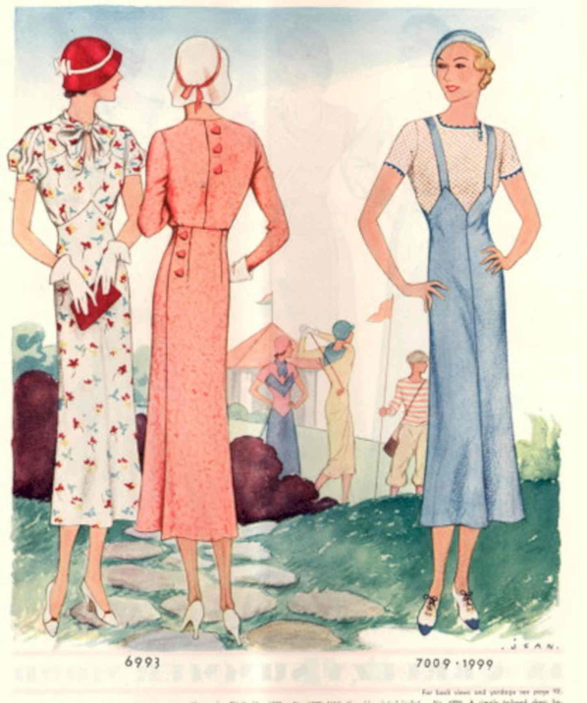 Sewing Patterns Women 1930s Vintage Retro Advert Poster