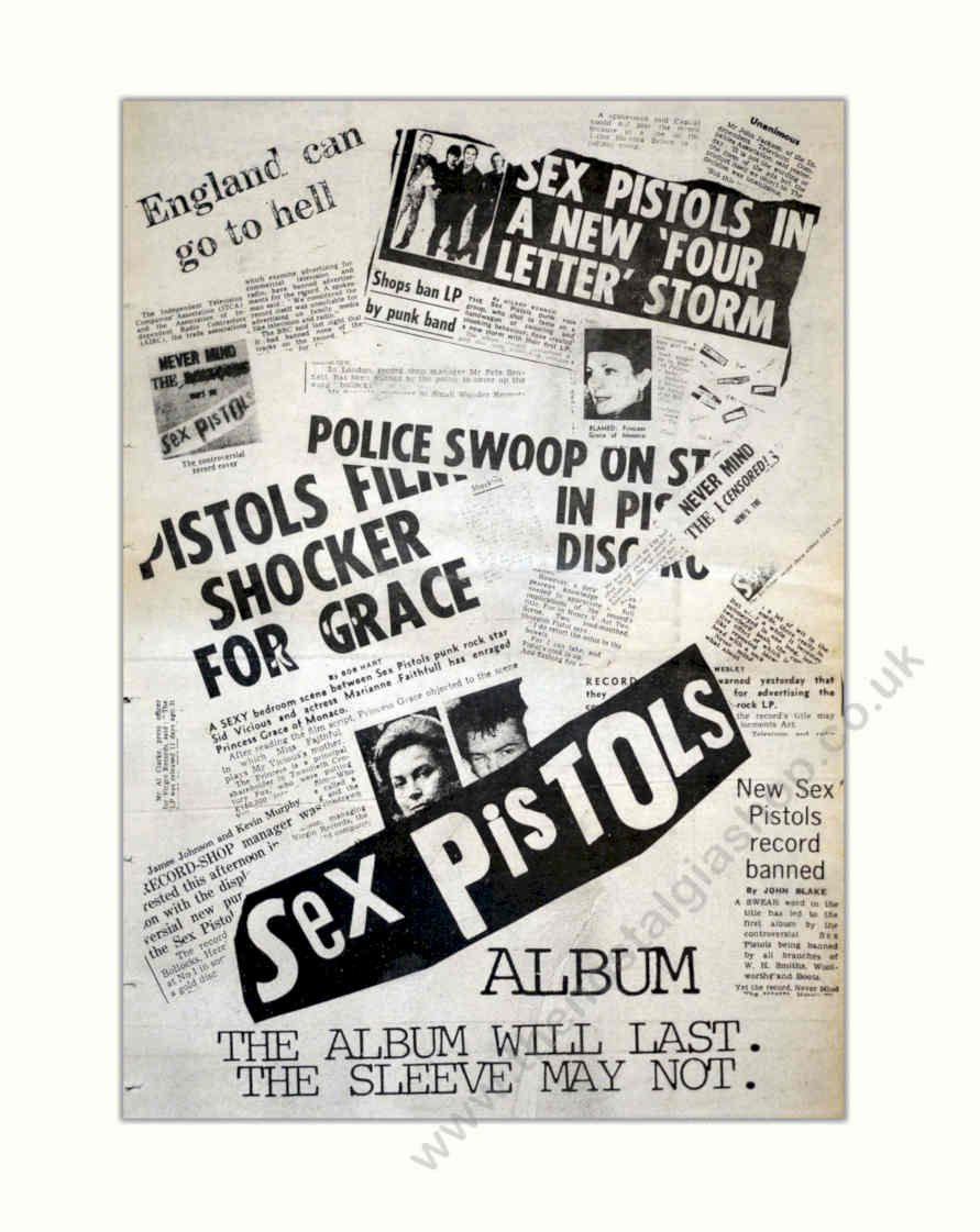 Sex Pistols Album Vintage Retro Advert Poster A4 Photo Print