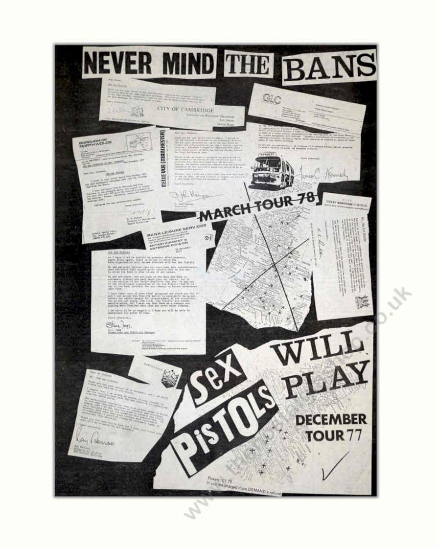 Sex Pistols March Vintage Retro Advert Poster A4 Photo Print
