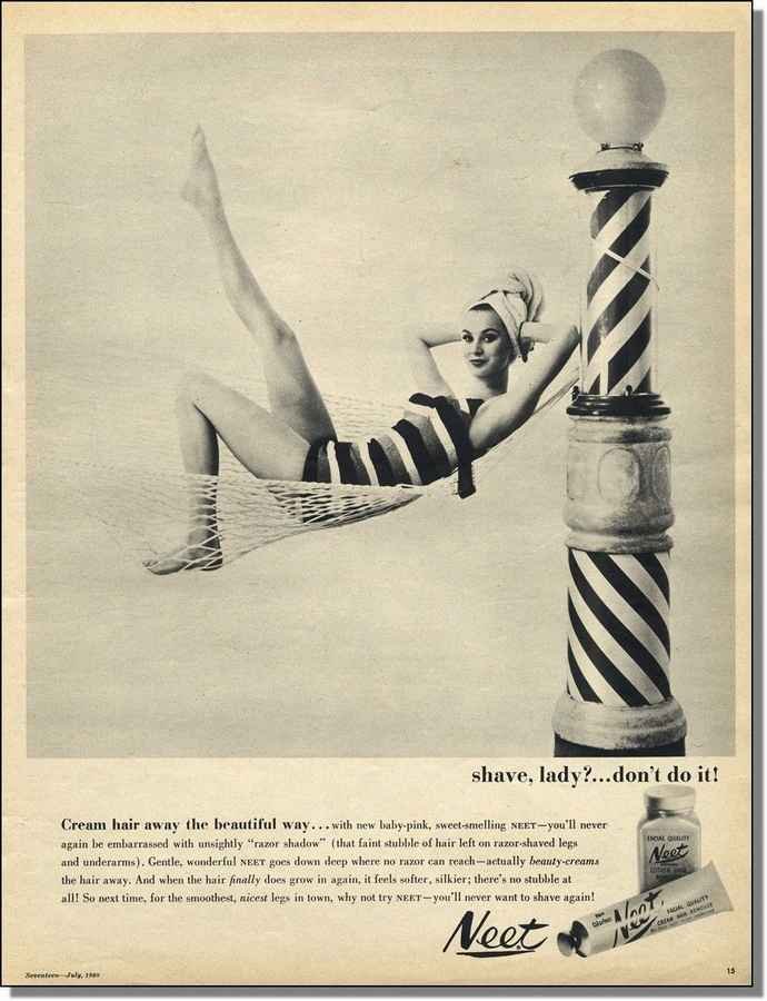 Sexy Legs & Barber Pole Neet Hair Remover barber advert A4 Photo Print