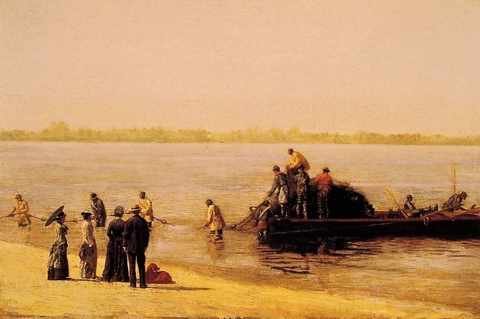 Shad Fishing At Gloucester On The Deleware River A4 Photo Print