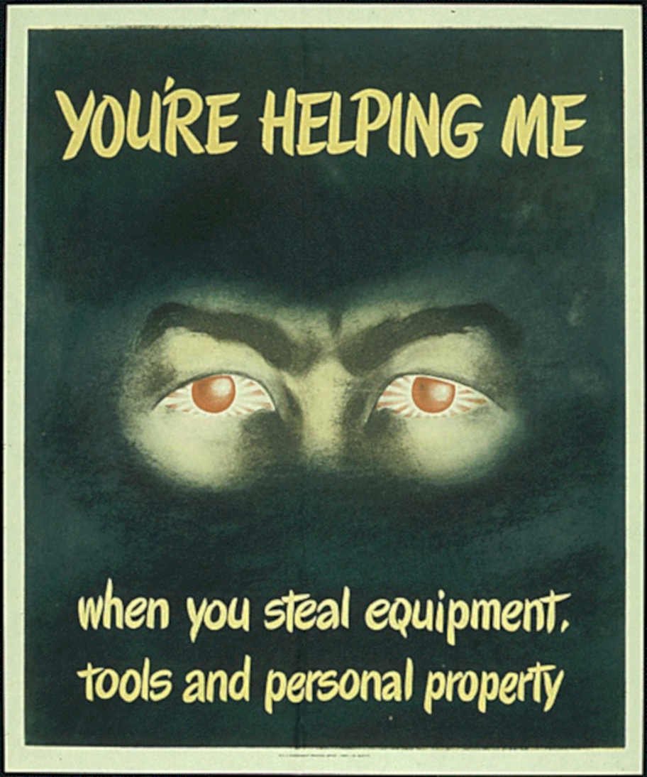 Shadowed Face Warning Vintage Retro Advert Poster A4 Photo Print