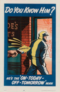 Shadowy Figure Absenteeism American World War II Advert Poster