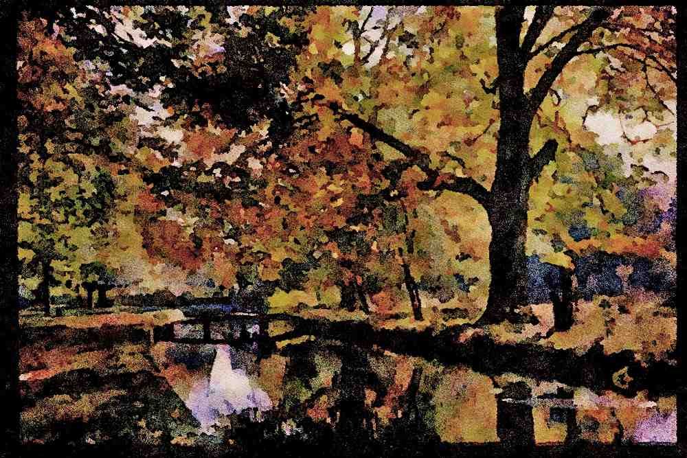 Shakespeare Country England 301068 Autumn Scene, Lower Slaughter A4 Limited Edition Watercolour Print